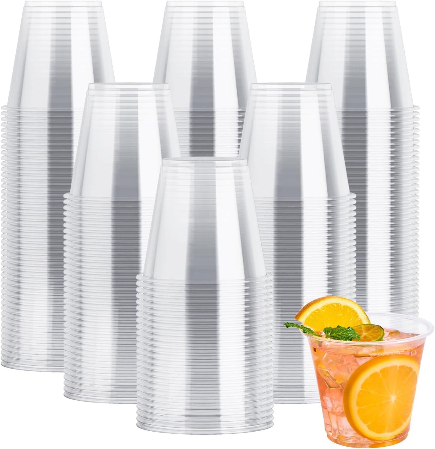 300 Pack 9 oz Clear Plastic Party Cups – Crystal Clear PET Disposable Wine Cups