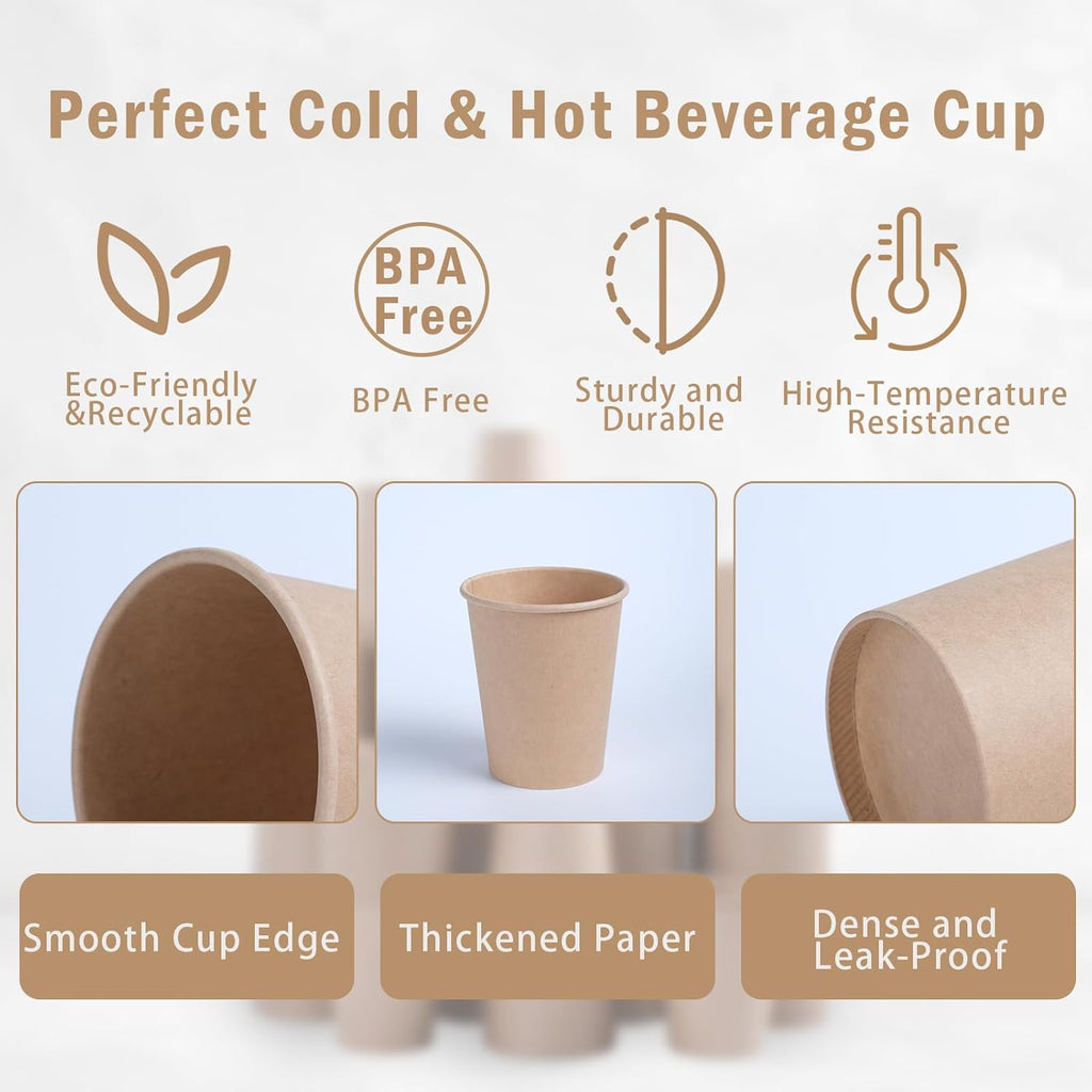 600 Pack 3 oz Kraft Paper Cups – Disposable Bathroom & Mouthwash Cups