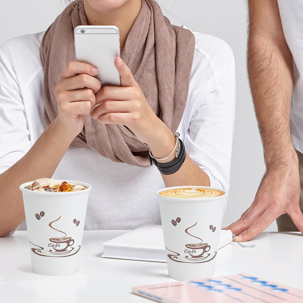 Coffee Cups 12 oz 240 Pack – Insulated Leakproof Disposable Paper Cups