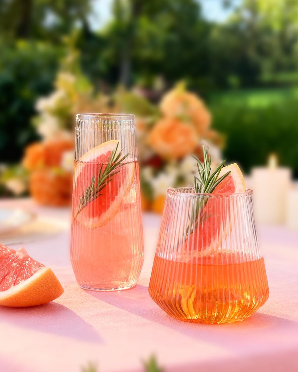 48 Pack Disposable Ribbed Origami Ripple Plastic Glasses Set – 24 Champagne Flutes & 24 Cups